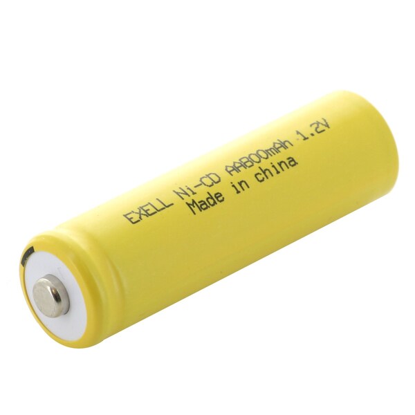 Exell Battery AA 1.2V 800mAh NiCd Rechargeable Button Top Assembly Cell Battery EBC-307 - main